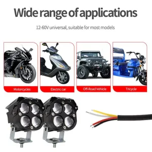 Offroad sis lambası kırmızı gündüz ledli çakarsız 7.8 x 7.8 x 7.1cm set 12-60v /  LASS366-1 thumb 4
