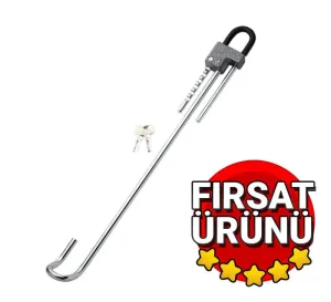 Drs tuning Oto Baston Kilit Çelik Gövde Anahtarlı Direksiyon Kilit thumb 2