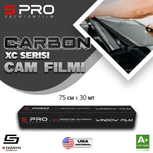 S Pro Cam Filmi Nano Carbon XC Serisi 2PLY %05 75cm/30mt
S-Pro Araç Cam Filmi, sürücüler için mükemmel bir seçenektir; hem şık bir görünüm sunar hem de aracınız