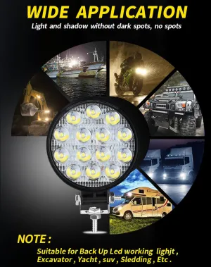 Çalışma lambası yuvarlak 10,8 x12cm 14 led 42w 12-30v adet / LASS308-1 thumb 4
