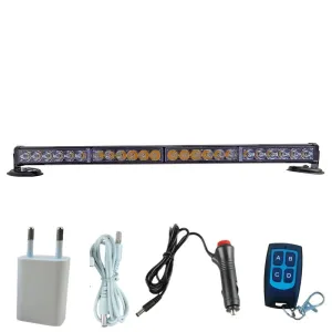4'lü tepe çakar lamba mıknatıslı vantuzlu 21 fonksiyonlu 24 ledli sarı 60cm usb-fiş şarjlı kumandalı adet / LAPA118 thumb 3