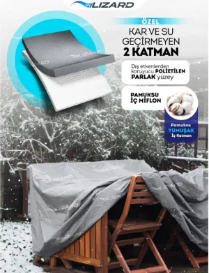 Masa Sandalye Bahçe Mobilya Koruma Kılıf Örtüsü Gri 260x160x80cm Su Geçirmez thumb 3