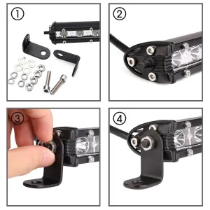 18W 17cm Düz Tek Sıra Üniversal Delici Sis Lambası Led Bar - Görsel 2