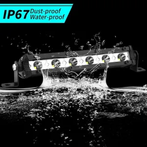 18W 17cm Düz Tek Sıra Üniversal Delici Sis Lambası Led Bar - Görsel 5