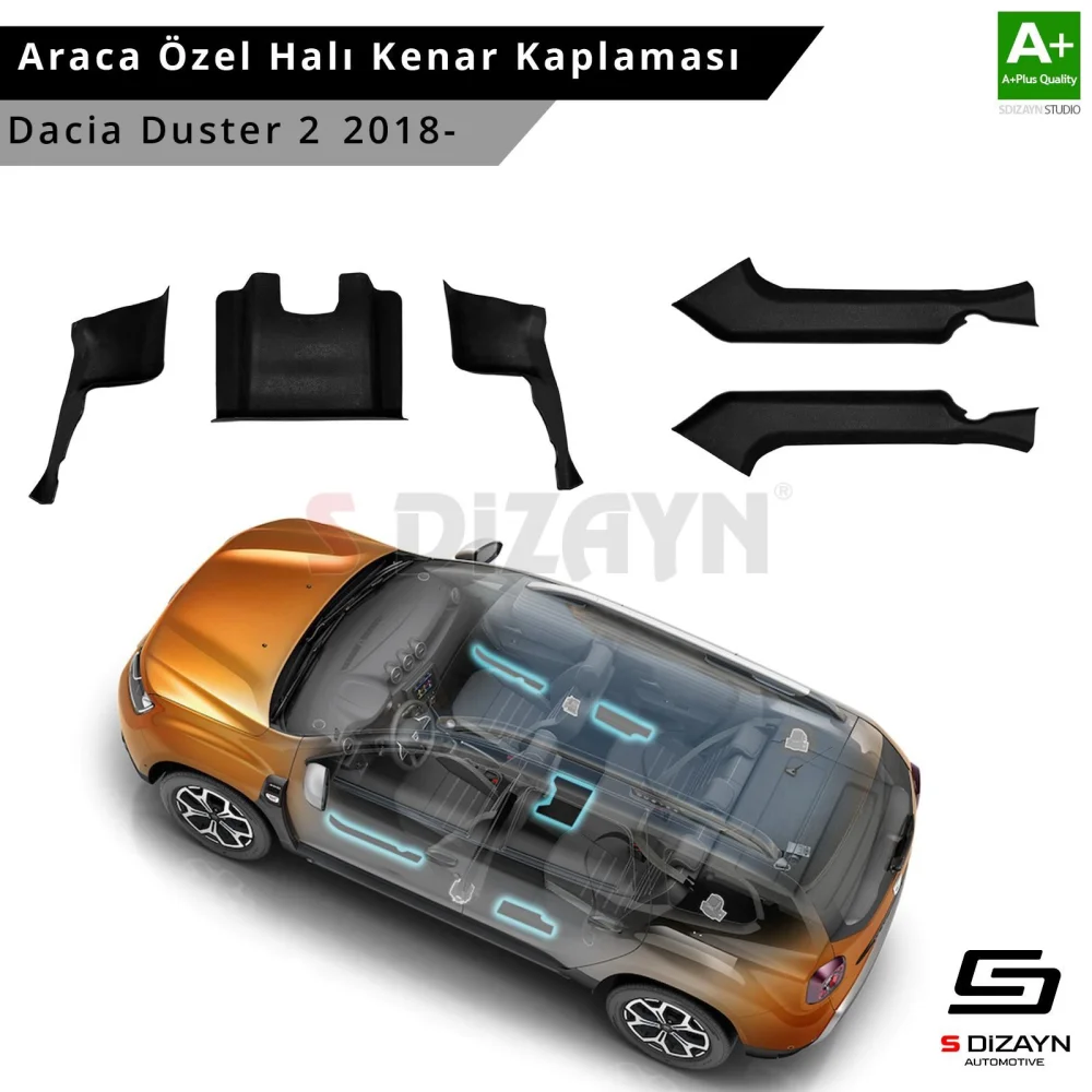 Drs Tuning Dacia Duster 2 Halı Kenar Kaplama Seti 2018-2023 5 Prç A+ Kalite