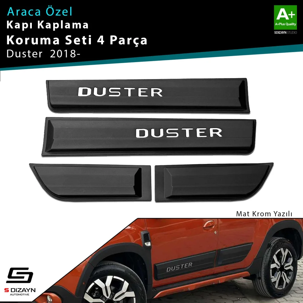 Drs Tuning Dacia Duster 2 Kapı Koruma Seti (Mat Krom) Yazılı 4 Prç 2018-2023 A+ Kalite