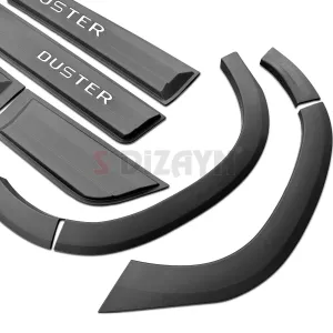 S-Dizayn Dacia Duster 2 Kapı Koruma ve Çamurluk Kaplaması Dodik Seti Parlak Krom Yazılı 2018 Üzeri A+ Kalite thumb 4