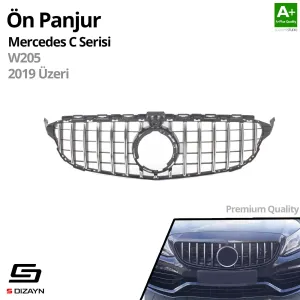 S-Dizayn Mercedes C-Class W205 Ön Panjur Krom GTR Model 2019 Üzeri - Görsel 2