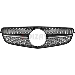 S-Dizayn Mercedes C-Class W204 Ön Panjur Parlak Siyah Piano Black Diamond Model 2007-2014 - Görsel 3