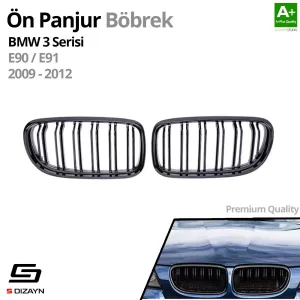 S-Dizayn Bmw 3 Serisi E90/E91 Ön Panjur Böbrek Parlak Siyah Piano Black M3 Model 2009-2012 thumb 2