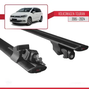 VW Touran 2015 ve Sonrası ile uyumlu HOOK Model Anahtar Kilitli Ara Atkı Tavan Barı SİYAH thumb 5