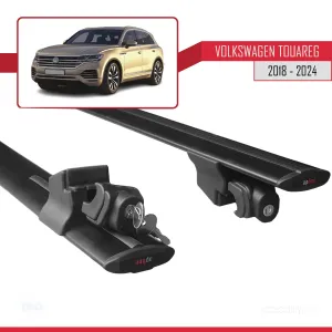 VW Touareg 2018 ve Sonrası ile uyumlu HOOK Model Anahtar Kilitli Ara Atkı Tavan Barı SİYAH thumb 5