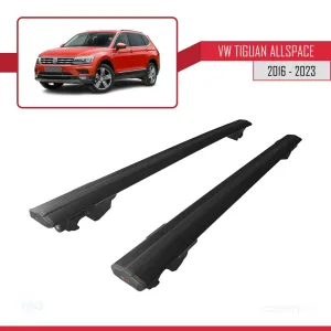 VW Tiguan Allspace 2016-2023 Arası ile uyumlu HOOK Model Anahtar Kilitli Ara Atkı Tavan Barı SİYAH thumb 4