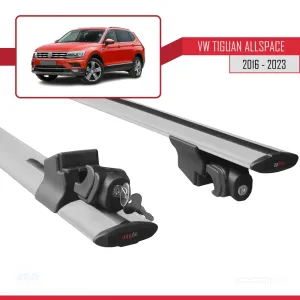 VW Tiguan Allspace 2016-2023 Arası ile uyumlu HOOK Model Anahtar Kilitli Ara Atkı Tavan Barı GRİ thumb 5