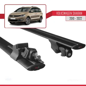 Volkswagen Sharan 2010-2022 Arası ile uyumlu HOOK Model Anahtar Kilitli Ara Atkı Tavan Barı SİYAH - Görsel 5