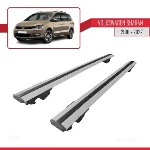 VW Sharan 2010-2022 Arası ile uyumlu HOOK Model Anahtar Kilitli Ara Atkı Tavan Barı GRİ thumb 4