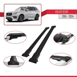 Volvo XC90 2015 ve Sonrası ile Uyumlu FLY Model Ara Atkı Tavan Barı SİYAH thumb 5