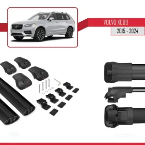 Volvo XC90 2015 ve Sonrası ile uyumlu ACE-1 Ara Atkı Tavan Barı SİYAH - Görsel 5