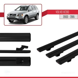 Volvo XC90 2003-2015 Arası ile uyumlu Basic Model Ara Atkı Tavan Barı SİYAH 3 ADET thumb 3