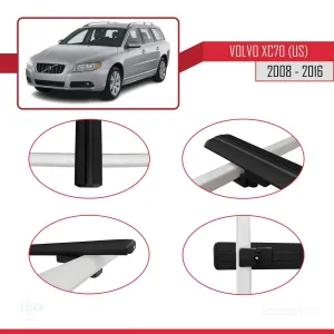 Volvo XC70 (US) 2008-2016 Arası ile uyumlu Basic Model Ara Atkı Tavan Barı SİYAH 3 ADET - Görsel 4