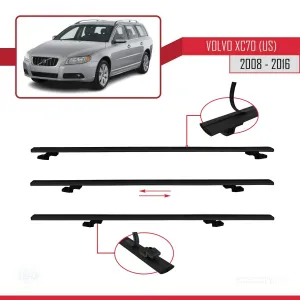 Volvo XC70 (US) 2008-2016 Arası ile uyumlu Basic Model Ara Atkı Tavan Barı SİYAH 3 ADET - Görsel 5