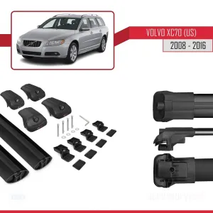 Volvo XC70 (US) 2008-2016 Arası ile uyumlu ACE-1 Ara Atkı Tavan Barı SİYAH - Görsel 5