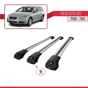 Volvo XC70 (US) 2008-2016 Arası ile uyumlu ACE-1 Ara Atkı Tavan Barı GRİ 3 ADET BAR thumb 4