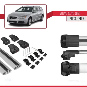 Volvo XC70 (US) 2008-2016 Arası ile uyumlu ACE-1 Ara Atkı Tavan Barı GRİ - Görsel 5
