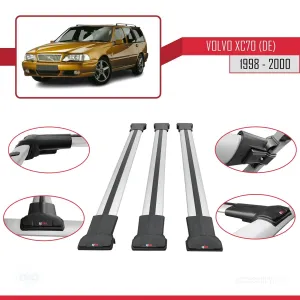 Volvo XC70 (DE) 1998-2000 Arası ile Uyumlu FLY Model Ara Atkı Tavan Barı GRİ 3 ADET BAR - Görsel 5