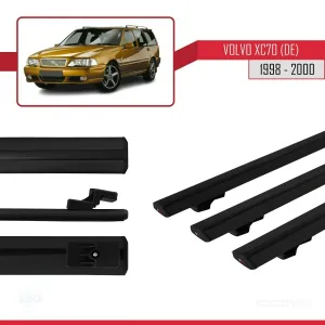 Volvo XC70 (DE) 1998-2000 Arası ile uyumlu Basic Model Ara Atkı Tavan Barı SİYAH 3 ADET thumb 3