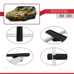 Volvo XC70 (DE) 1998-2000 Arası ile uyumlu Basic Model Ara Atkı Tavan Barı SİYAH 3 ADET thumb 4