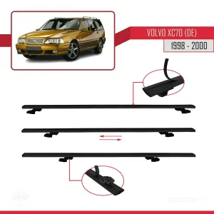 Volvo XC70 (DE) 1998-2000 Arası ile uyumlu Basic Model Ara Atkı Tavan Barı SİYAH 3 ADET thumb 5