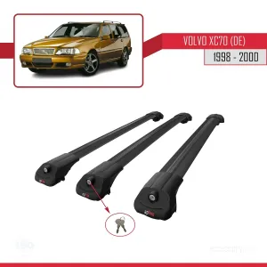 Volvo XC70 (DE) 1998-2000 Arası ile uyumlu ACE-1 Ara Atkı Tavan Barı SİYAH 3 ADET BAR - Görsel 4