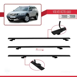 Volvo XC70 (AU) 2000-2008 Arası ile uyumlu Basic Model Ara Atkı Tavan Barı SİYAH 3 ADET - Görsel 5