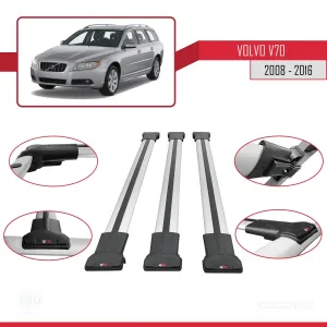 Volvo V70 2008-2016 Arası ile Uyumlu FLY Model Ara Atkı Tavan Barı GRİ 3 ADET BAR - Görsel 5