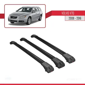 Volvo V70 2008-2016 Arası ile uyumlu ACE-1 Ara Atkı Tavan Barı SİYAH 3 ADET BAR - Görsel 3