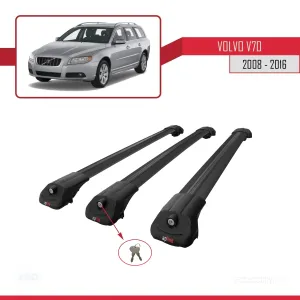 Volvo V70 2008-2016 Arası ile uyumlu ACE-1 Ara Atkı Tavan Barı SİYAH 3 ADET BAR - Görsel 4