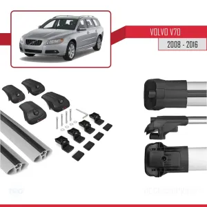 Volvo V70 2008-2016 Arası ile uyumlu ACE-1 Ara Atkı Tavan Barı GRİ - Görsel 5