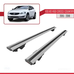 Volvo V60 Cross Country 2015-2018 Arası ile uyumlu HOOK Model Anahtar Kilitli Ara Atkı Tavan Barı GRİ thumb 4