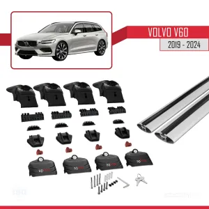 Volvo V60 2019 ve Sonrası ile uyumlu ACE-2 Ara Atkı Tavan Barı GRİ - Görsel 5