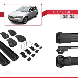 Volvo V50 Estate 2004-2012 Arası ile uyumlu ACE-1 Ara Atkı Tavan Barı SİYAH - Görsel 5