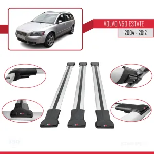 Volvo V50 2004-2012 Arası ile uyumlu Fly Model Ara Atkı Tavan Barı GRİ 3 ADET BAR - Görsel 5
