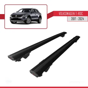 Volkswagen T-Roc 2017 ve Sonrası ile uyumlu HOOK Model Anahtar Kilitli Ara Atkı Tavan Barı SİYAH thumb 4