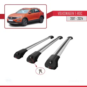 Volkswagen T-Roc 2017 ve Sonrası ile uyumlu ACE-1 Ara Atkı Tavan Barı GRİ 3 ADET BAR thumb 4