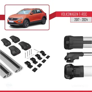 Volkswagen T-Roc 2017 ve Sonrası ACE-1 Ara Atkı Tavan Barı GRİ thumb 5