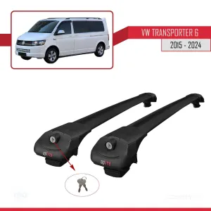 Volkswagen Transporter (T6) 2015 ve Sonrası ile uyumlu ACE-1 Ara Atkı Tavan Barı SİYAH thumb 4