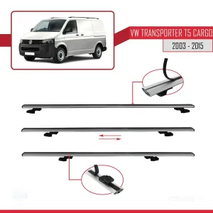 Volkswagen Transporter (T5) 2003-2015 Arası ile uyumlu Basic Model Ara Atkı Tavan Barı GRİ 3 ADET thumb 5