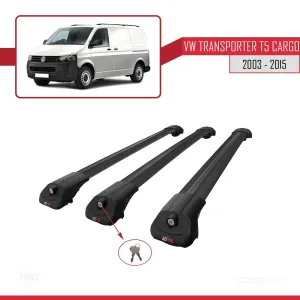 Volkswagen Transporter (T5) 2003-2015 Arası ile uyumlu ACE-1 Ara Atkı Tavan Barı SİYAH 3 ADET BAR thumb 4