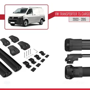 Volkswagen Transporter (T5) 2003-2015 Arası ile uyumlu ACE-1 Ara Atkı Tavan Barı SİYAH - Görsel 5