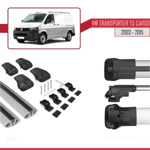 Volkswagen Transporter (T5) 2003-2015 Arası ile uyumlu ACE-1 Ara Atkı Tavan Barı GRİ thumb 5